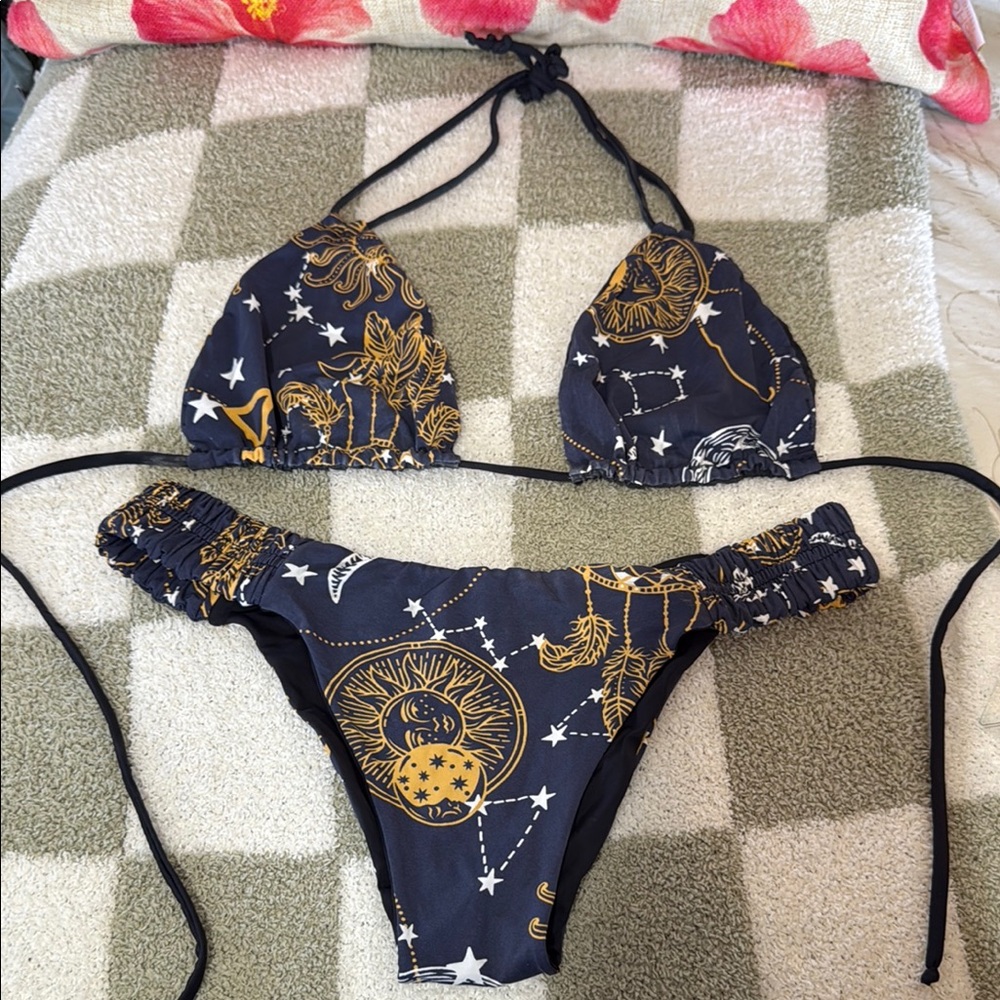 Black and Gold Bikini Set